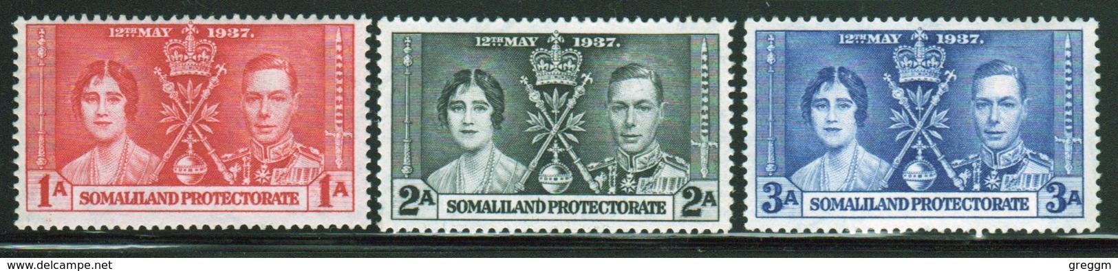 Somaliland Protectorate 1937 George VI Set Celebrating The Coronation. - Somaliland (Protectorate ...-1959)