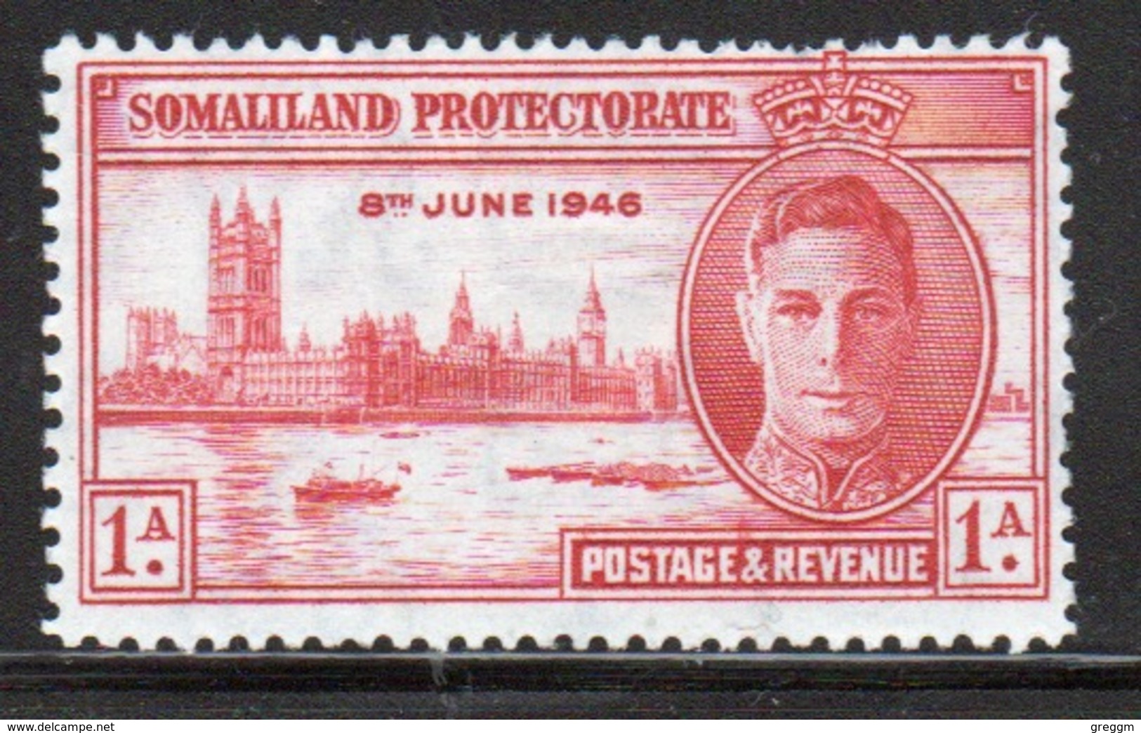 Somaliland Protectorate 1946 George VI Single Victory Stamp With 13.5 Perfs. - Somaliland (Protectoraat ...-1959)