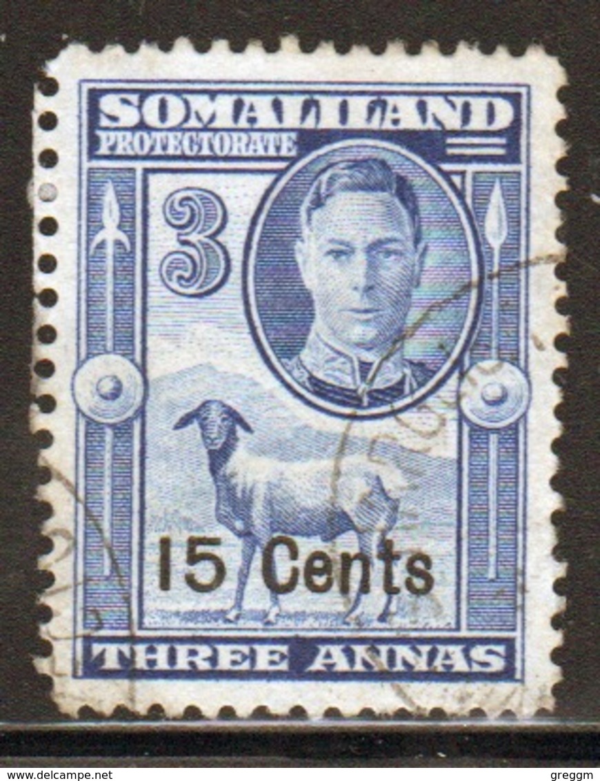 Somaliland Protectorate 1951 George VI Single Three Anna Blue Stamp. - Somaliland (Protectorate ...-1959)