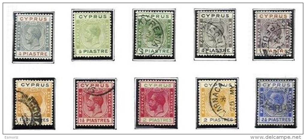 CYPRUS, Classics, Yv 84, 86/94, */o M/U, F/VF, Cat. &euro; 16 - Chypre (...-1960)