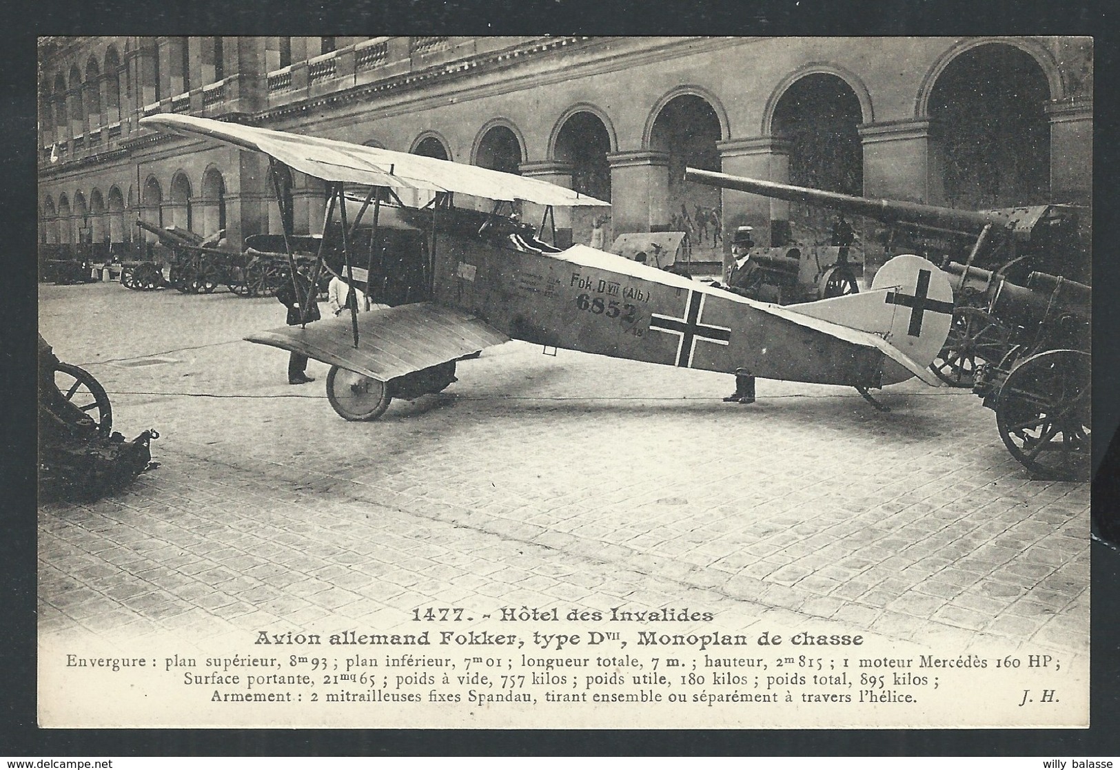 +++ CPA - Aviation - Guerre - Paris - Hôtel Des Invalides - Avion Allemand Fokker - Monoplan De Chasse   // - Autres & Non Classés