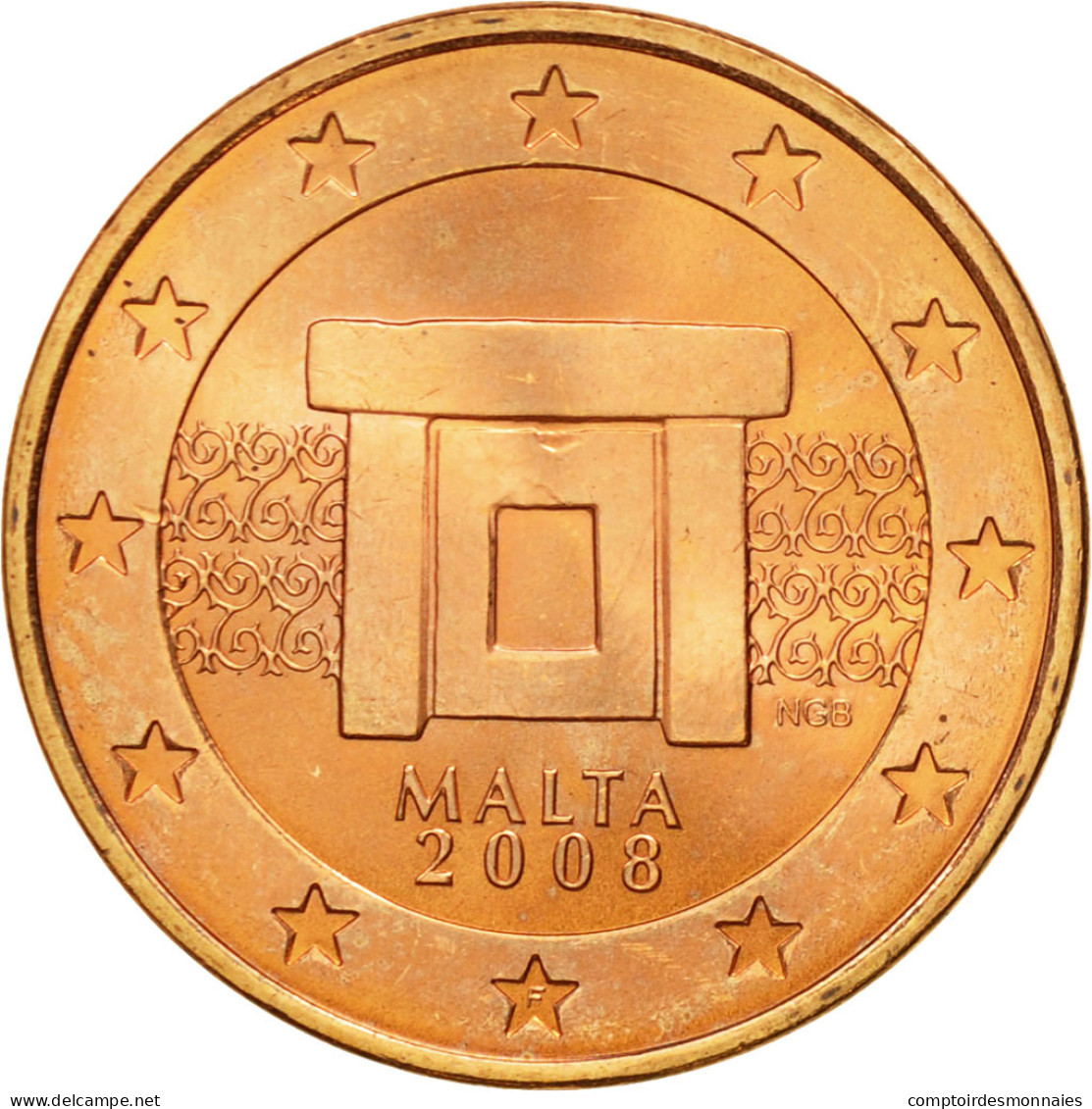 Malte, 5 Euro Cent, 2008, SPL, Copper Plated Steel, KM:127 - Malta