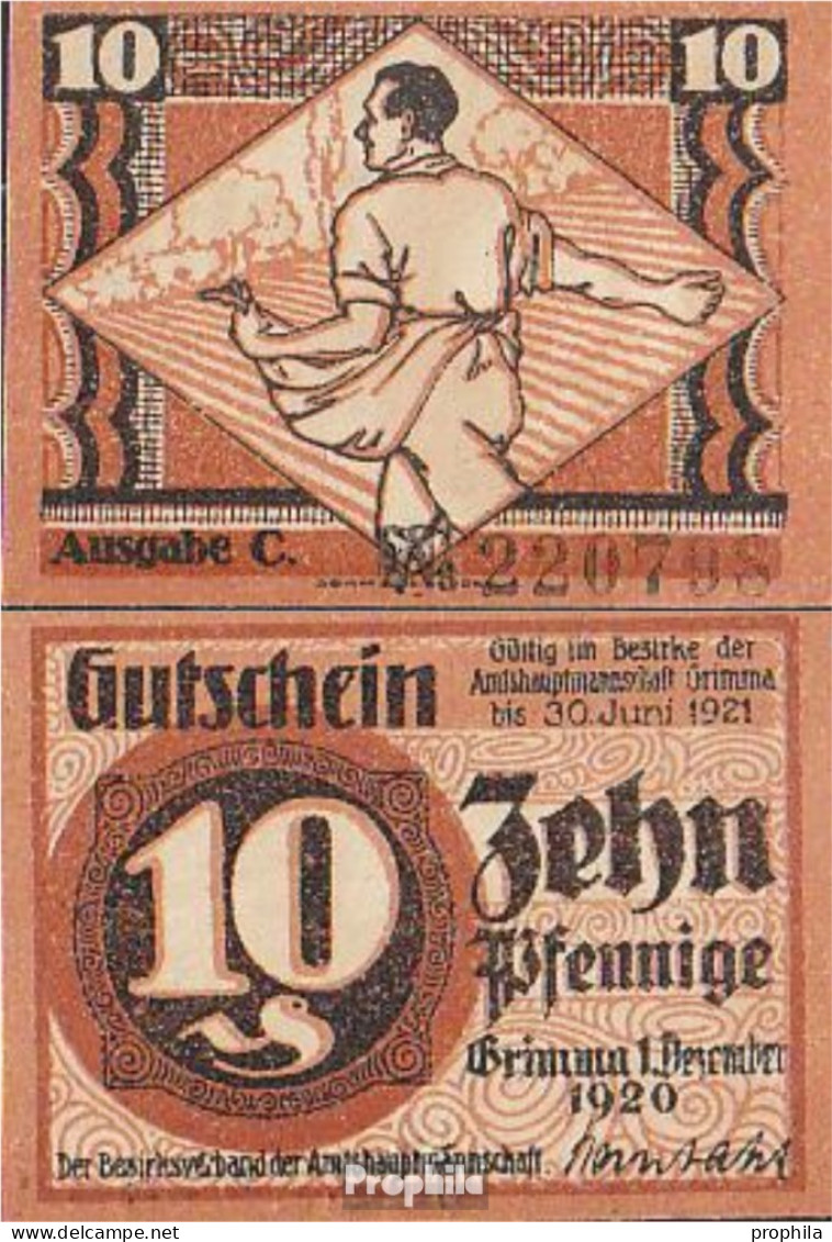 Grimma Notgeld Der Stadt Grimma Bankfrisch 1920 10 Pfennig Grimma - Autres & Non Classés