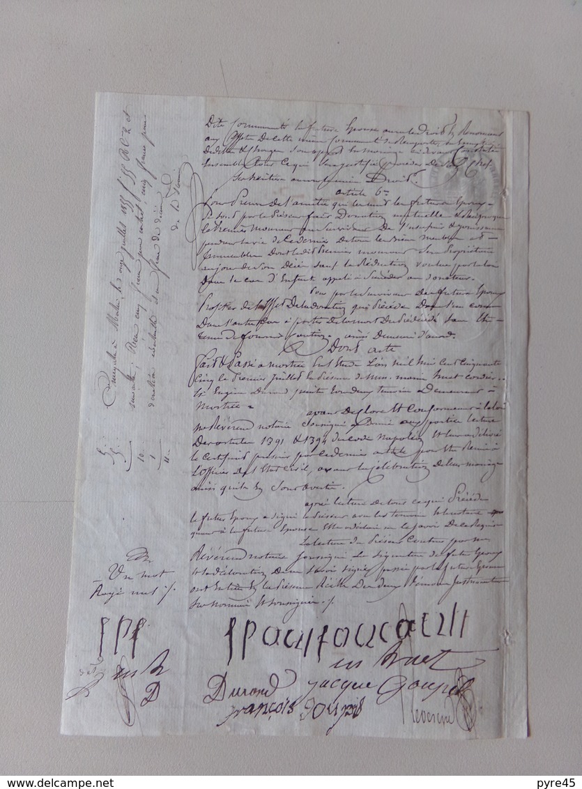 Acte Notarié Du 1 Juillet 1855?? à Mortrée Dans L'Orne - Manuscrits