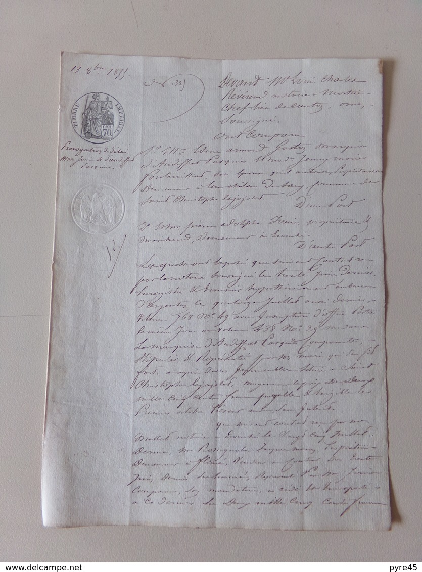 Acte Notarié Du 13 Octobre 1855?? à Mortrée Dans L'Orne Prorogation De Délai ?? - Manuscrits