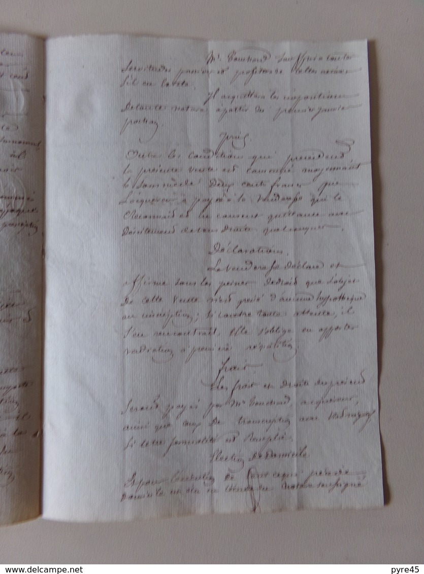 Acte Notarié Du 28 Octobre 1855 ?? à Mortrée Dans L'Orne ,vente - Manuscrits