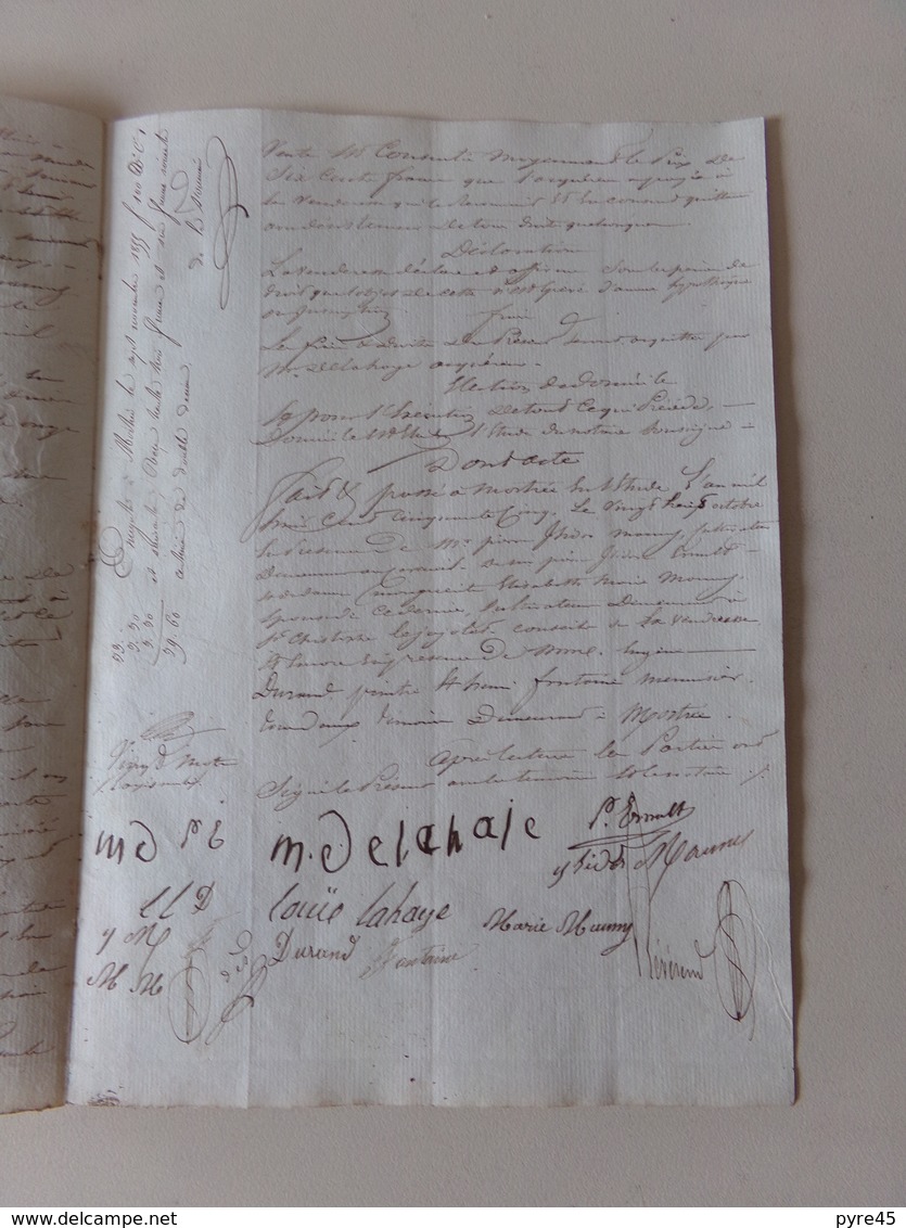 Acte Notarié Du 28 Octobre 1855 ?? à Mortrée Dans L'Orne ,vente - Manuscrits