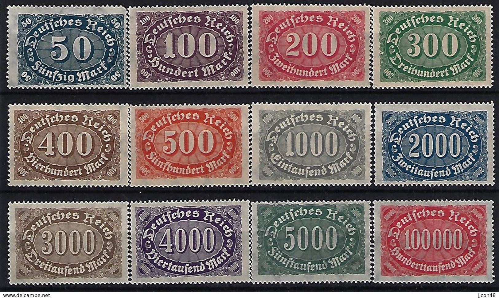 Germany 1922-23 (**) MNH  Mi.246-257 - Unused Stamps