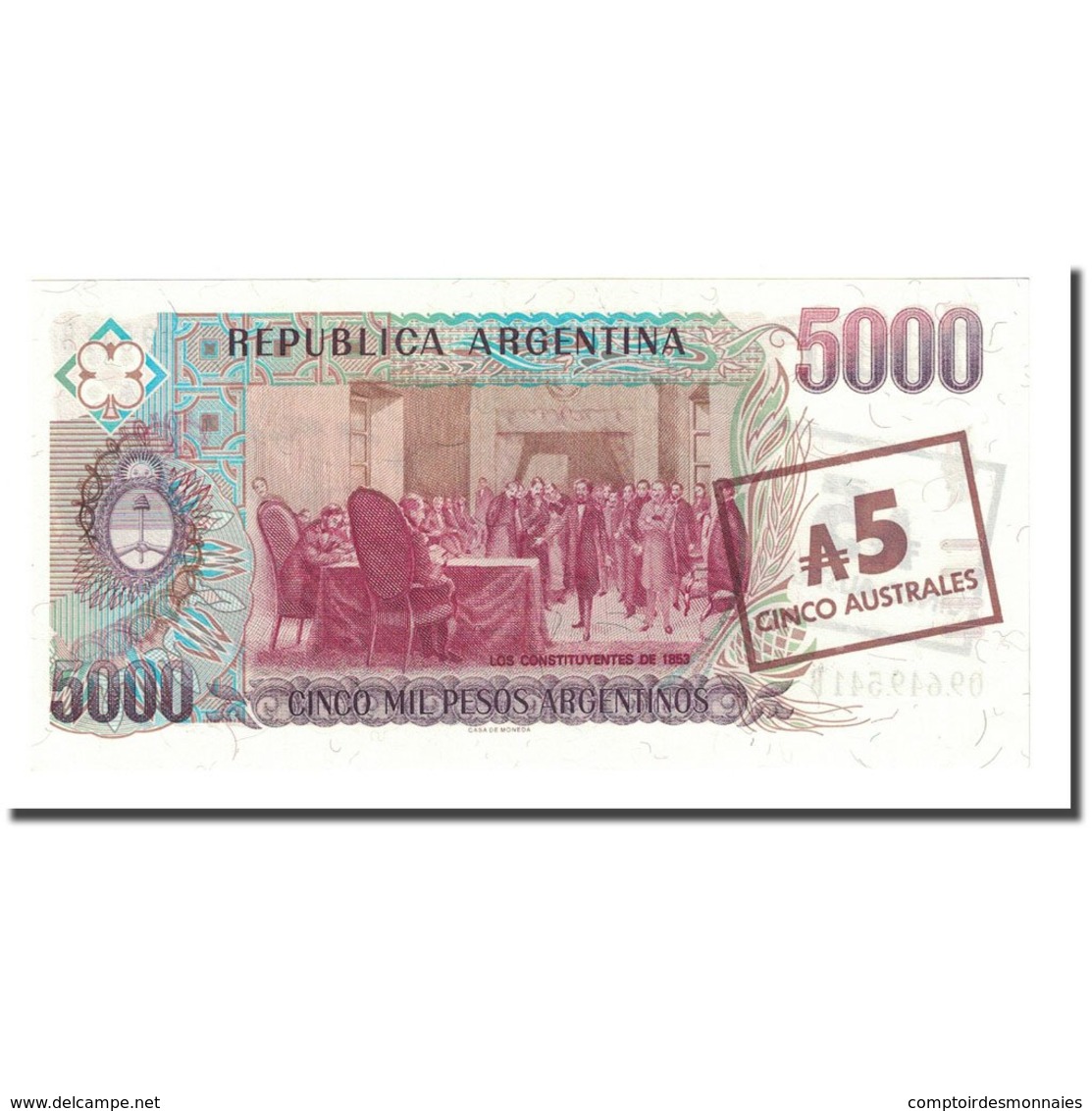 Billet, Argentine, 5 Australes, Undated (1985), KM:321, NEUF - Argentina