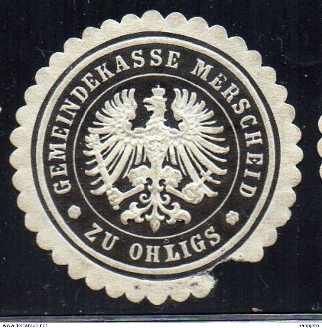 SIEGELMARKE GERMANY, ZU OHLIGS - GEMEINDEKASSE MERSCHEID - Fantasy Labels