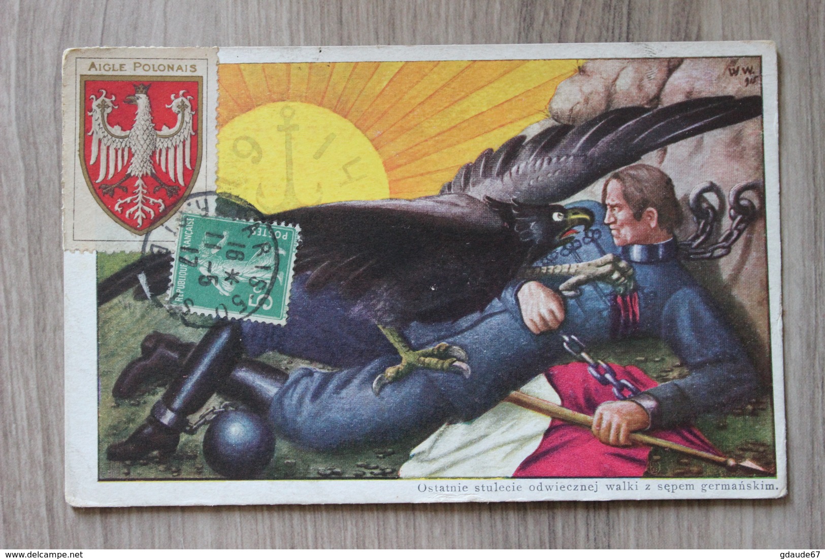 VIGNETTE AIGLE POLONAIS - CPA PATRIOTIQUE WW1 1914 -  POLSKA - Pologne