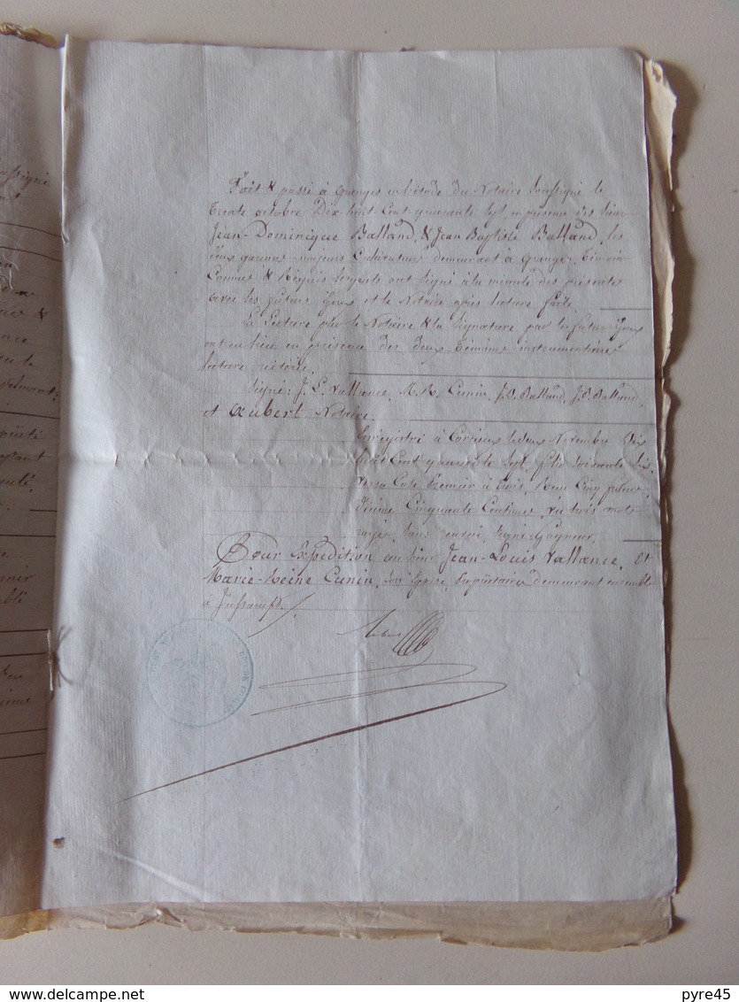 Acte Notarié Du 30 Octobre 1848 à Granges Saône-et-Loire , Mariage - Manuscrits