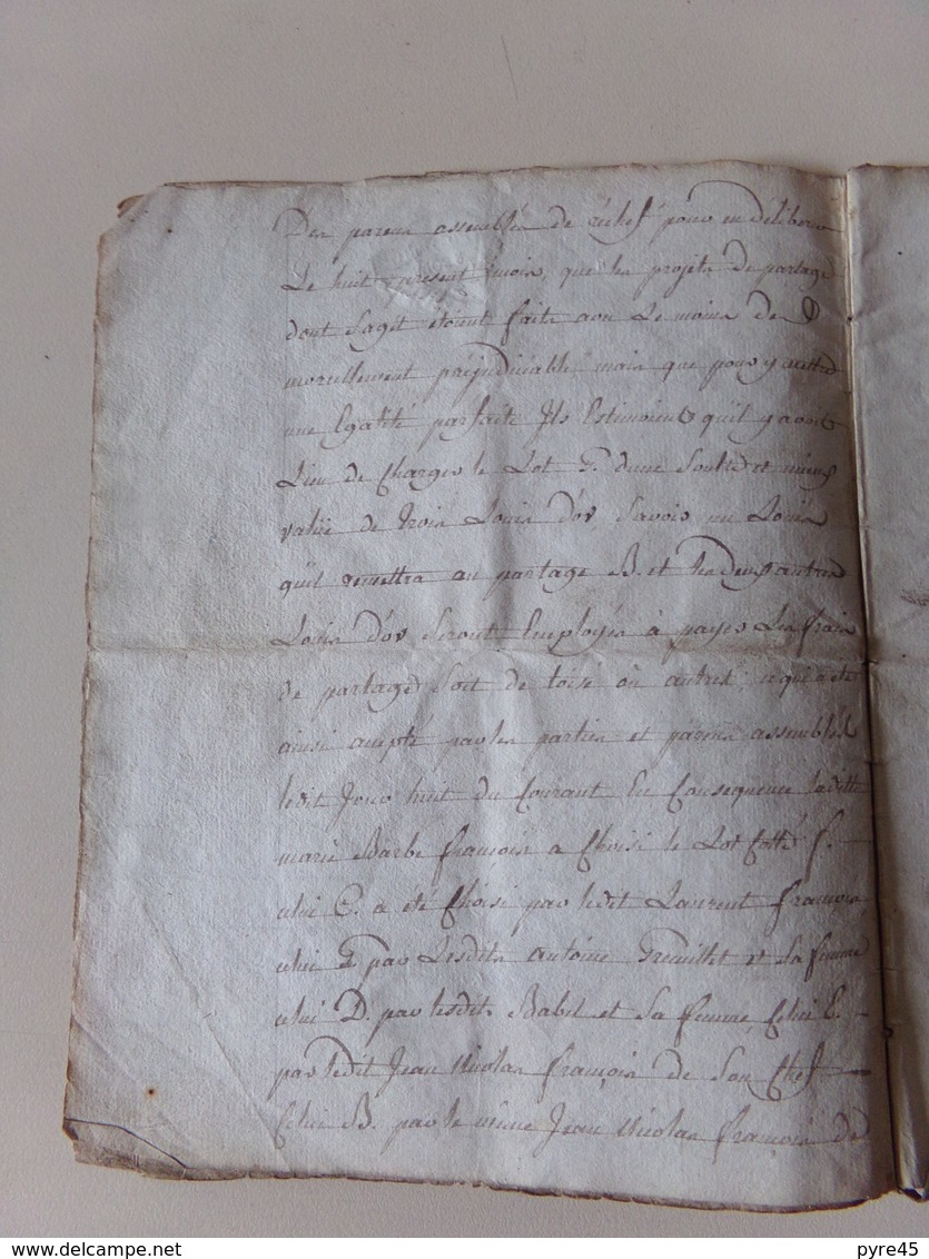 Acte Notarié Du 11 Mars 1793 En Lorraine , Partage - Manuscrits