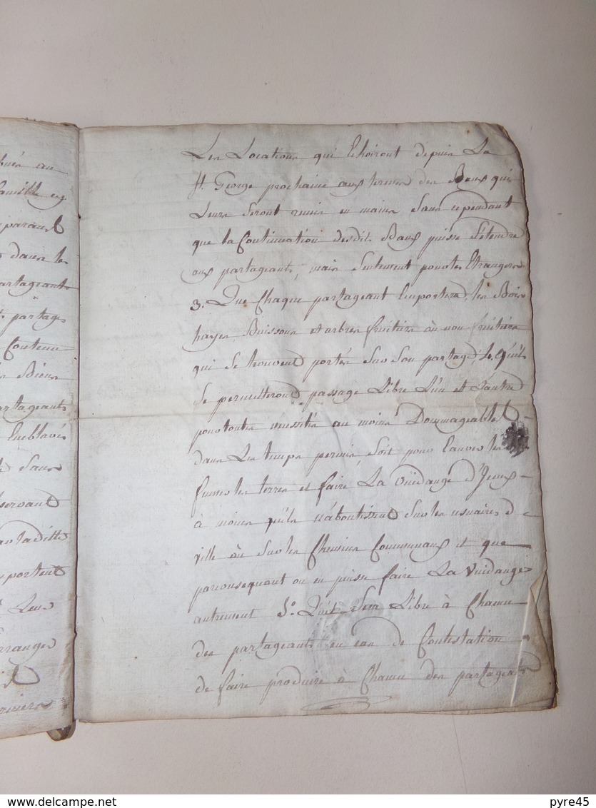Acte notarié du 11 mars 1793 en Lorraine , partage