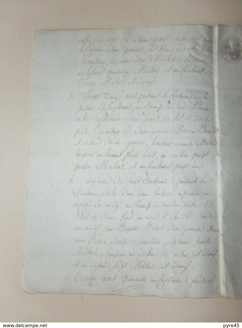 Acte notarié du 9 octobre 1809 à Jussarupt , Vosges, partage