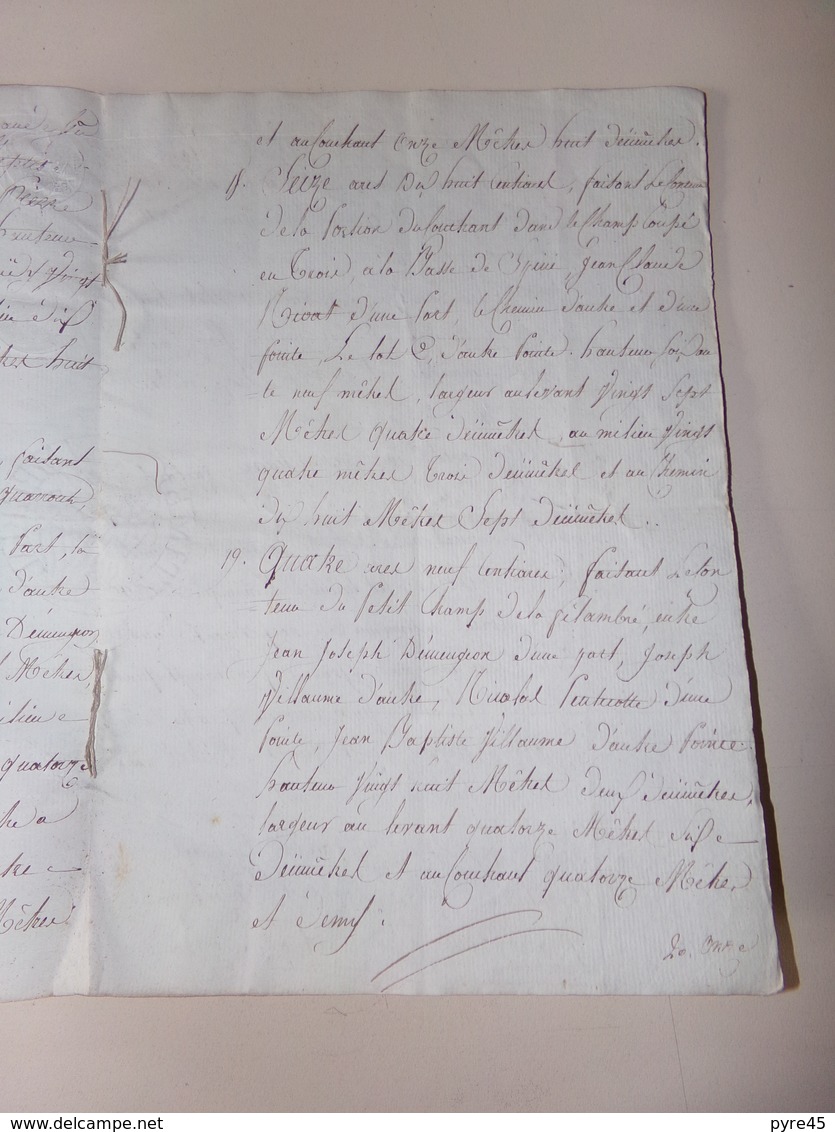 Acte notarié du 9 octobre 1809 à Jussarupt , Vosges, partage