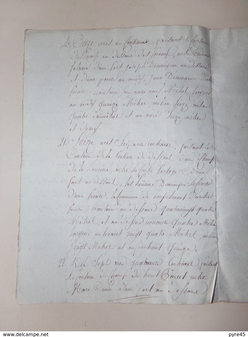Acte notarié du 9 octobre 1809 à Jussarupt , Vosges, partage