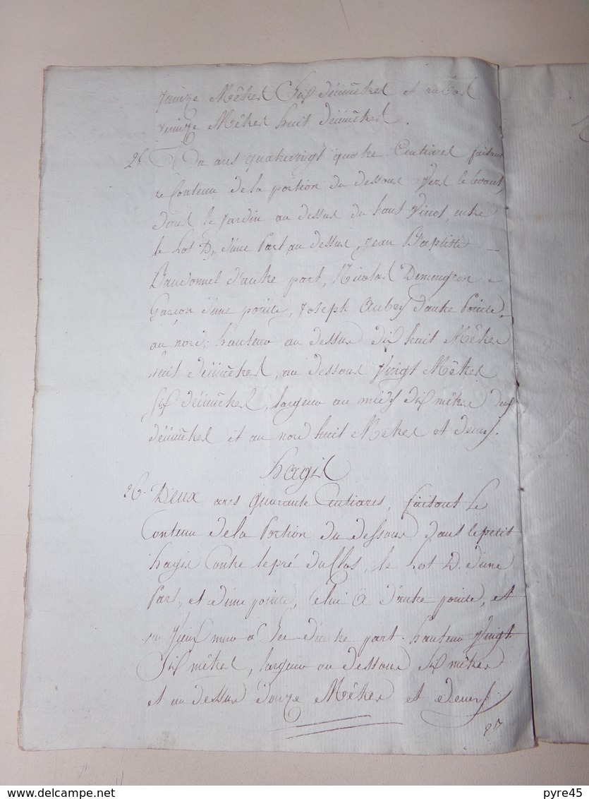 Acte notarié du 9 octobre 1809 à Jussarupt , Vosges, partage