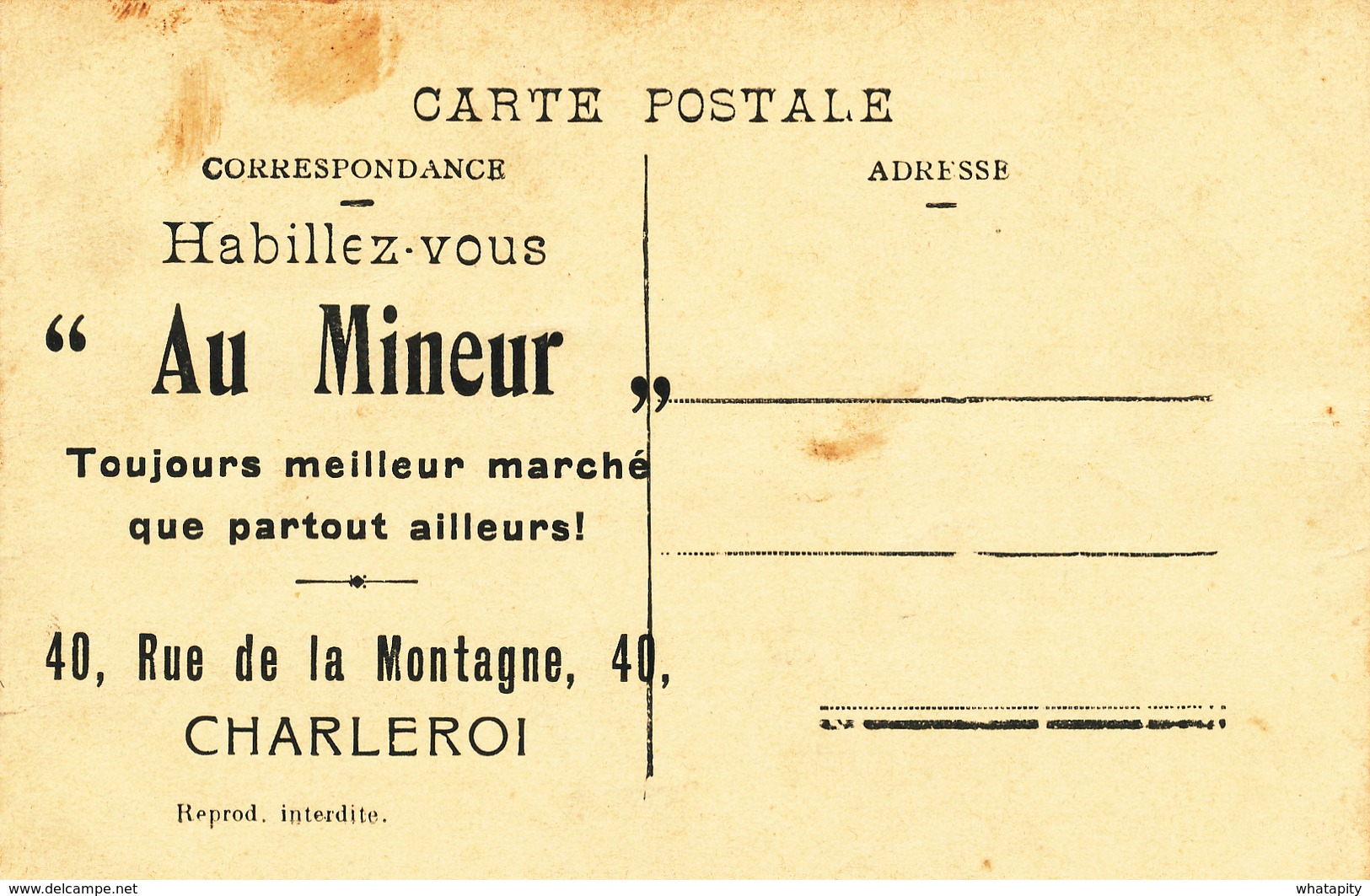 076/27 - Carte-Vue MILITARIA -  Armée Belge Tir à La Mitrailleuse - Verso Publicité Vetements Au Mineur à CHARLEROI - Autres & Non Classés