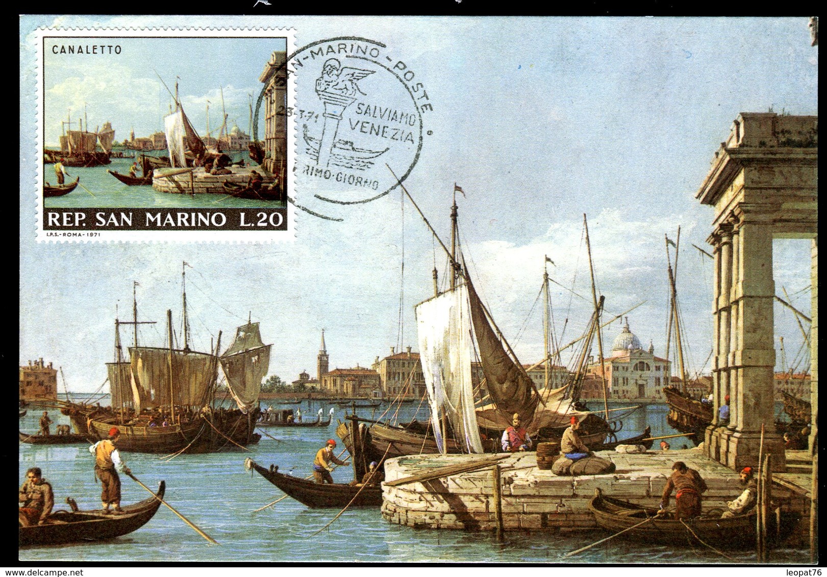 Saint Marin - Carte Maximum 1971  - Oeuvre De Canaletto - Lettres & Documents