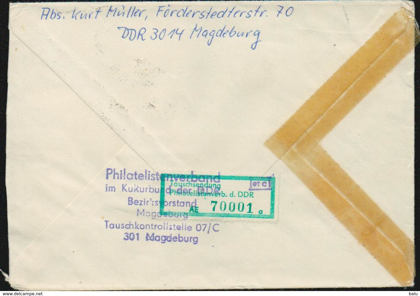 DDR R-Brief Michel 2027 2394-2399 Einschreiben, 2 Bilder, Tauschsendung Philatelistenverband, Geflügelrassen, Schweitzer - Briefe U. Dokumente