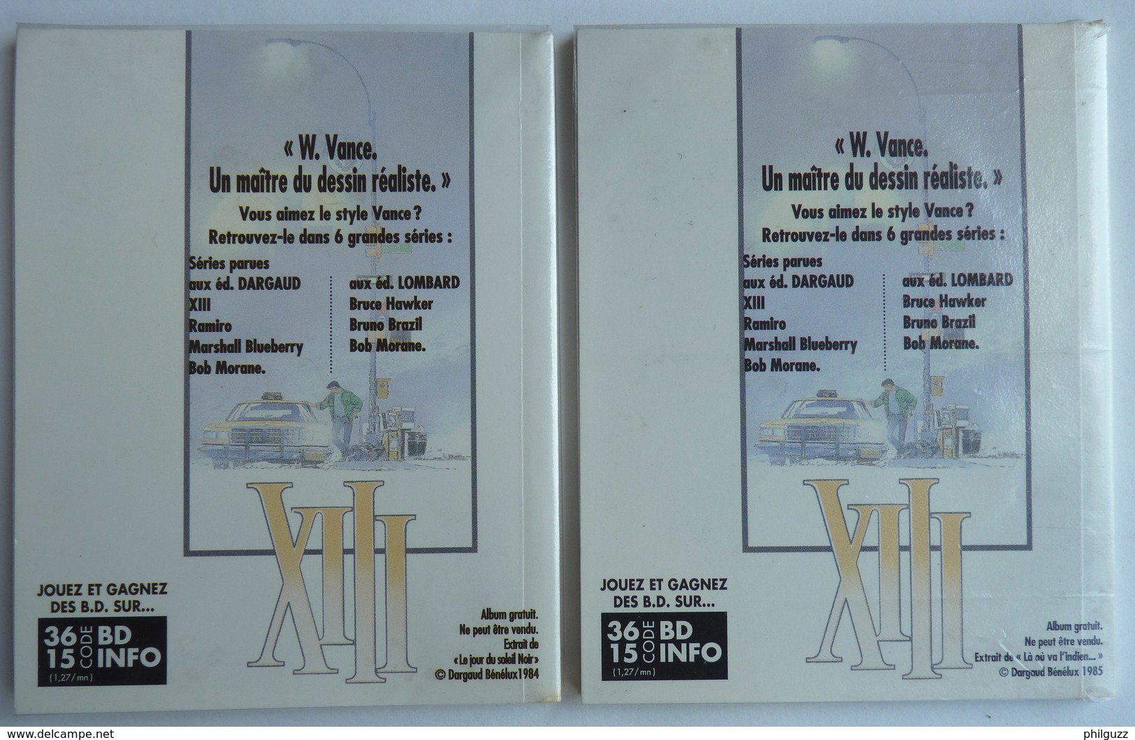 2 MINI ALBUMS BANDES DESSINEES PUBLICITAIRE XIII - T1 & T2 Pour SONY 1995 - VANCE Mini Album - XIII