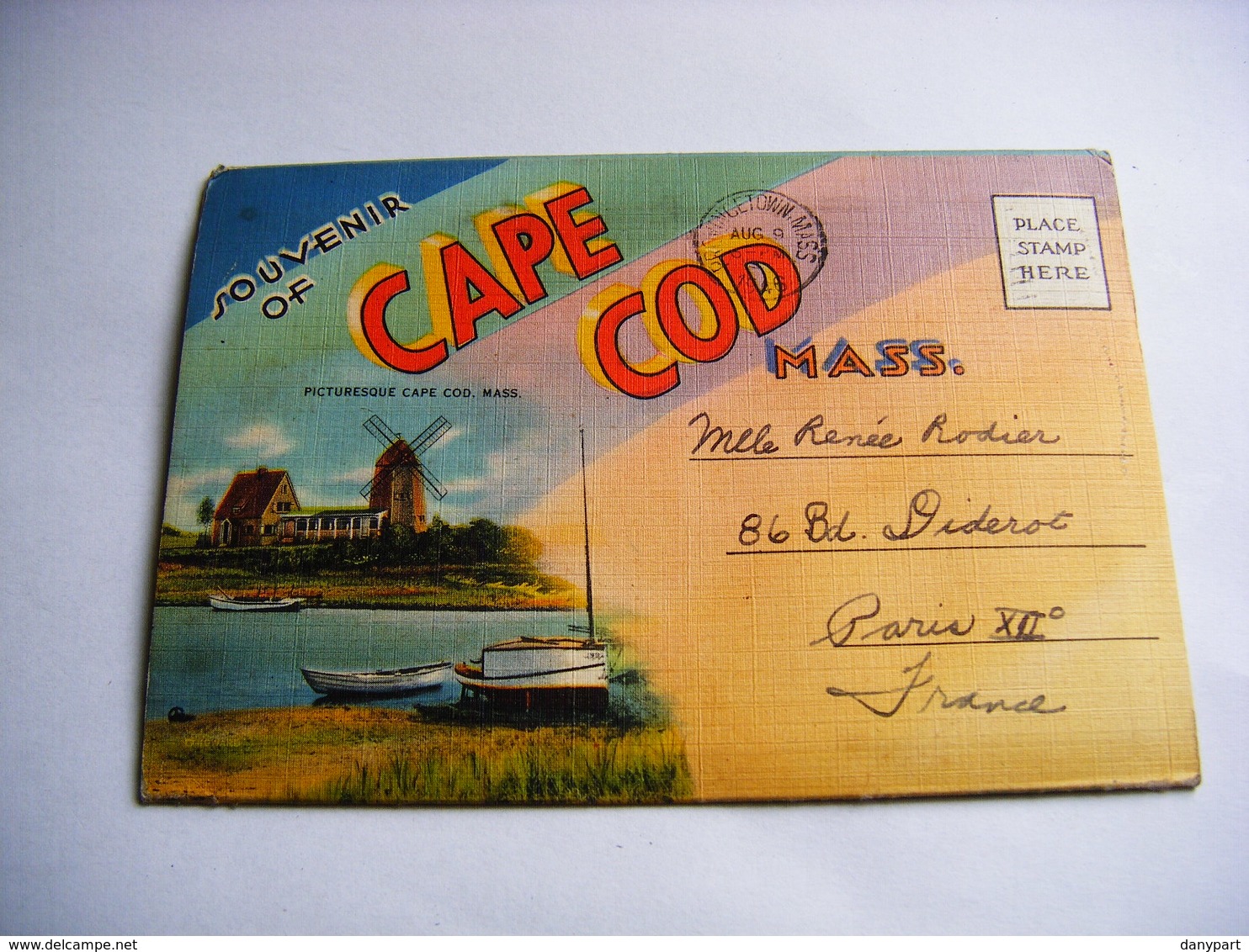 CAPE COD RARE CARTE POSTALE SE DEPLIANT EN PLUSIEURS  VUES RECTO VERSO .POSTEE EN 1946 - Cape Cod