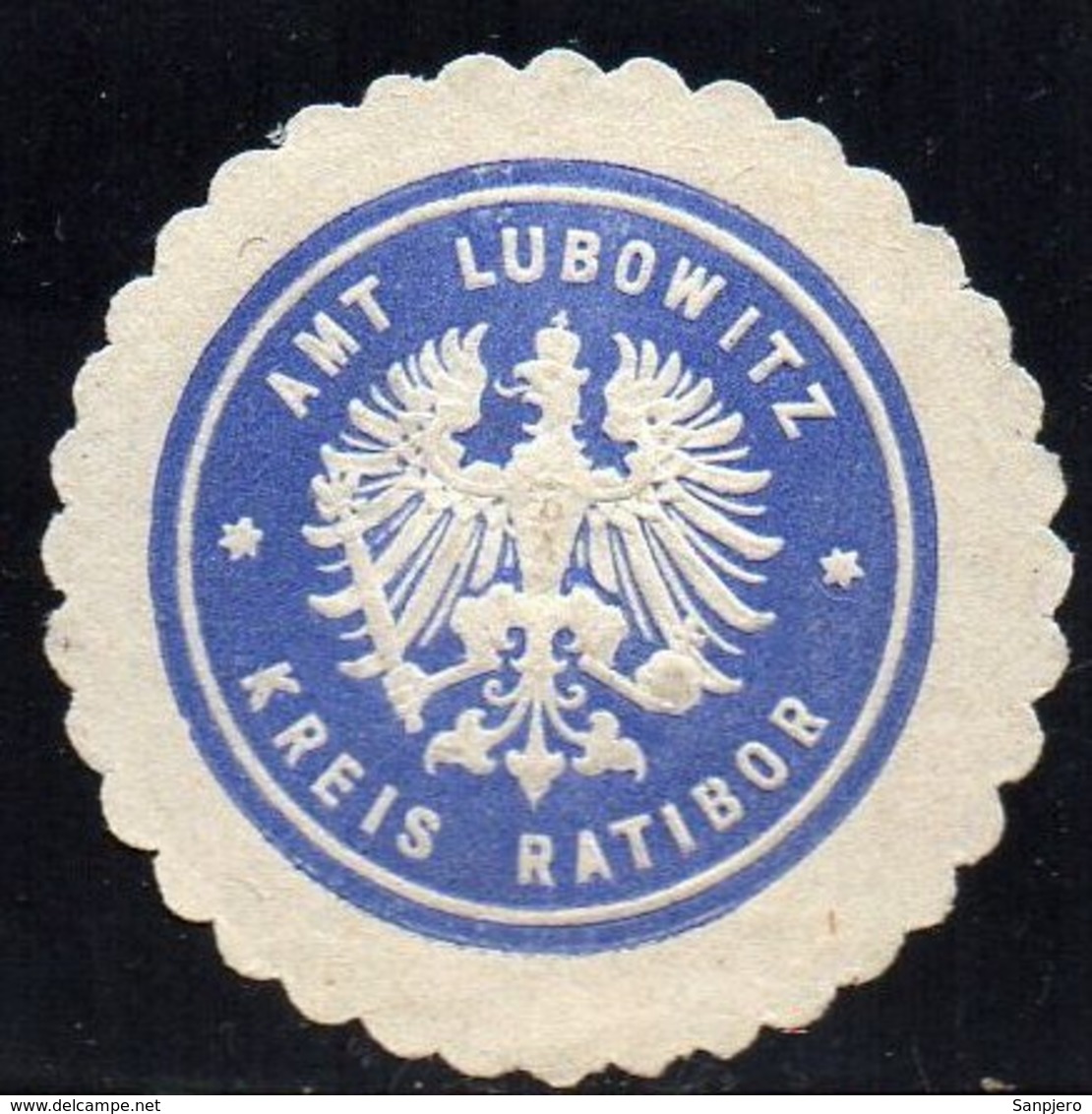 SIEGELMARKE GERMANY, KREIS RATIBOR - AMT LUBOWITZ - Fantasy Labels