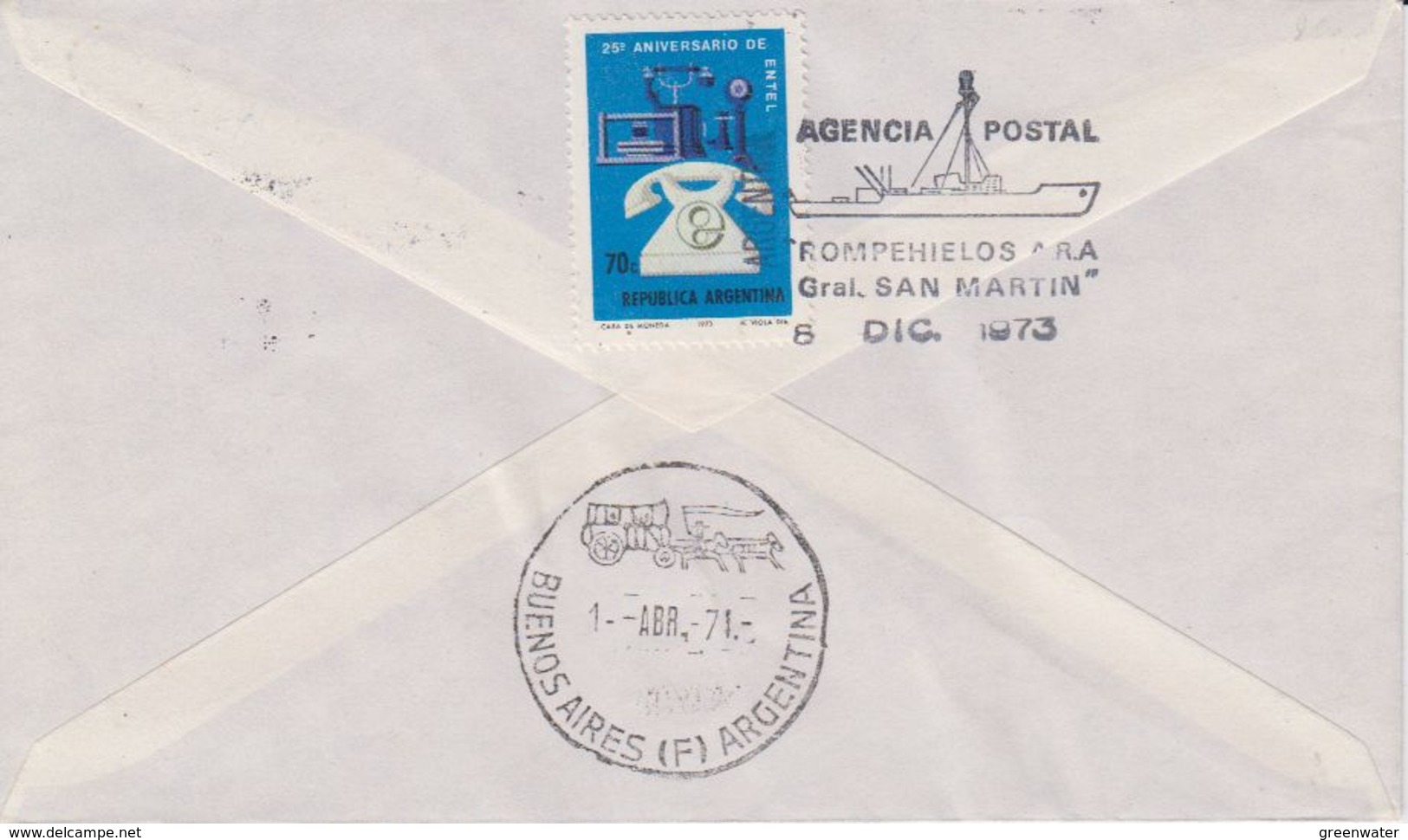 Argentina 1973 Ship "Rompehielos" Gral. San Martin Ca 8 Dic 1973 Cover (40091) - Poolshepen & Ijsbrekers