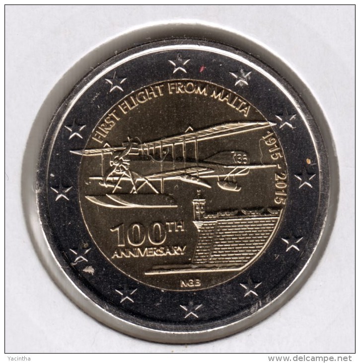 @Y@    Malta   2 Euro Commemorative 2015  UNC   Eerste Vlucht - Malte