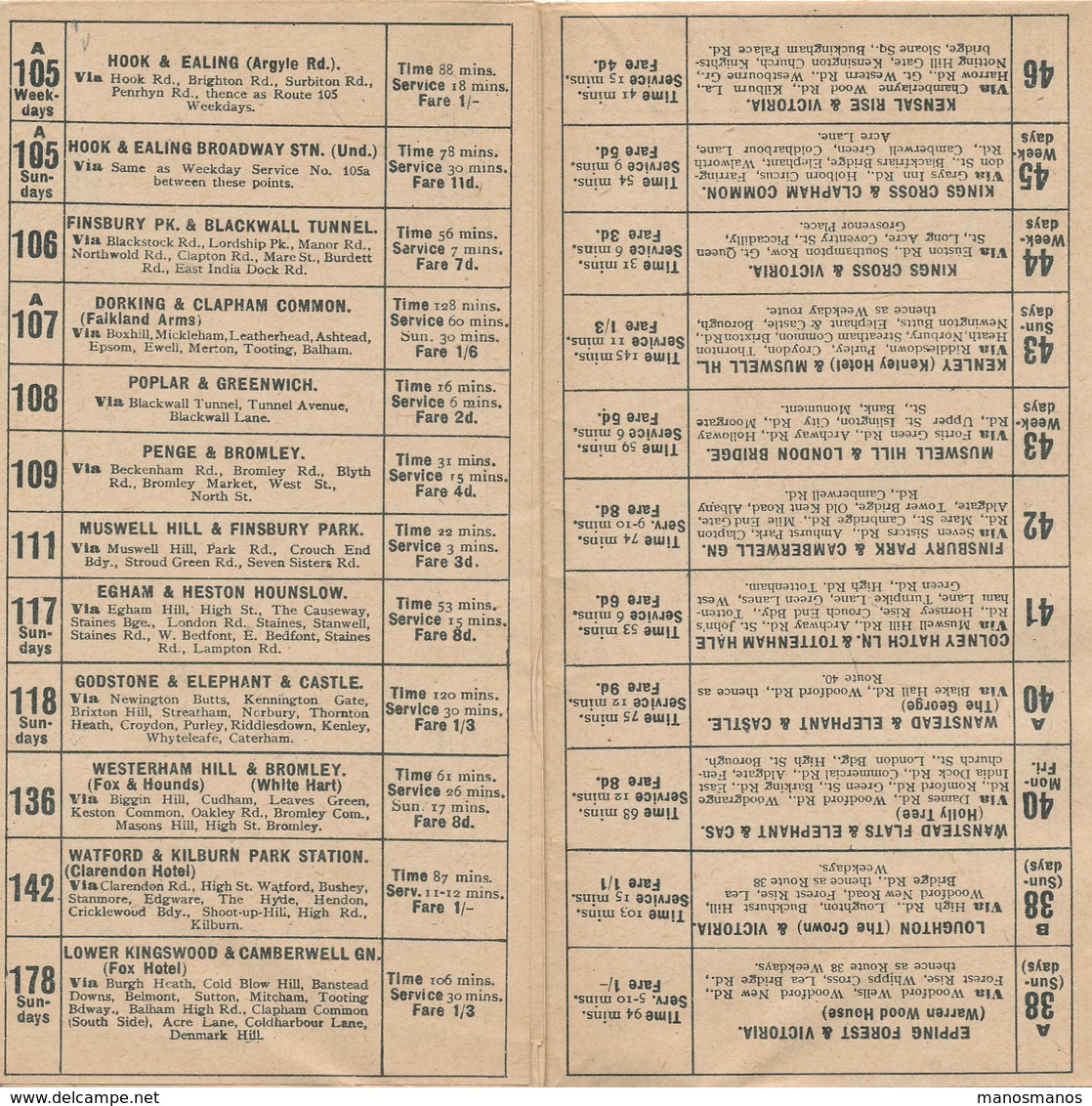 082/27 - UK - LONDON MOTORBUSSES GENERAL - Route Map And Guide Winter 1919 / 1920 - 15 Pages + Map - Europa