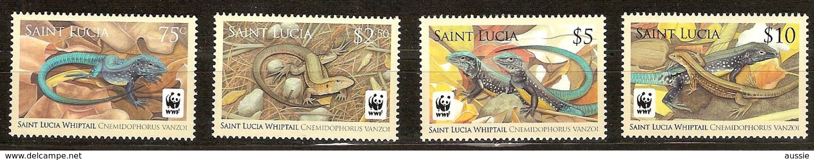 Saint Lucia Sainte-Lucie 2008 Micheln° 1275-1278 *** MNH Faune WWF   Lézards Lizzards Hagedis Salamander - St.Lucia (1979-...)