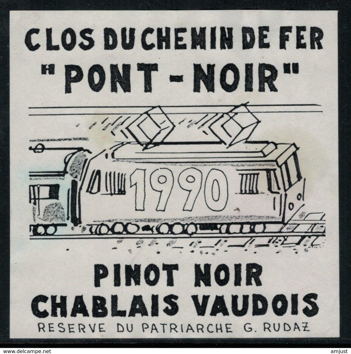 Etiquette De Vin // Pinot Noir Du Chablais Vaudois, Vaud, Suisse - Trains