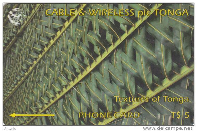 TONGA(GPT) - Textures Of Tonga 1(green), CN : 261CTGA, Tirage 20000, Used - Tonga