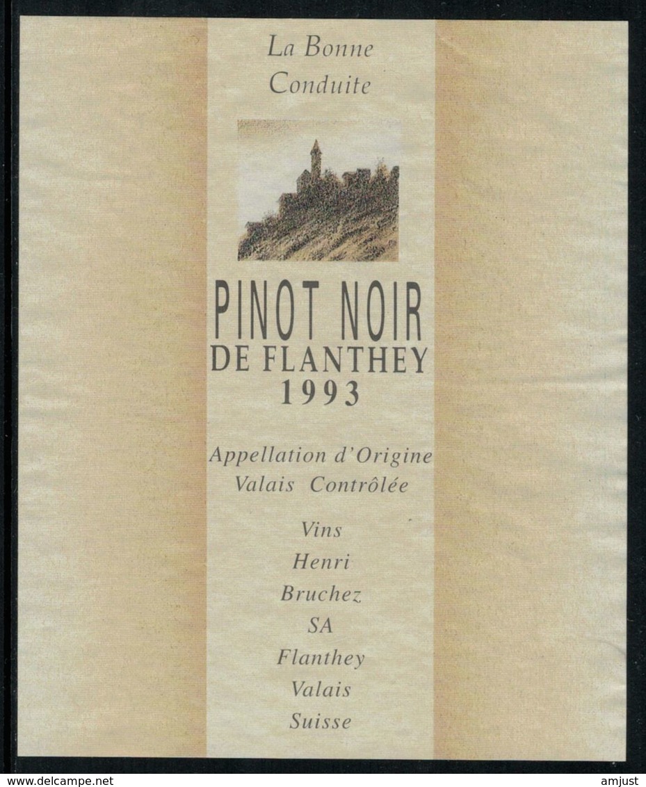 Etiquette De Vin // Pinot Noir De Flantey, Valais, Suisse - Autres & Non Classés