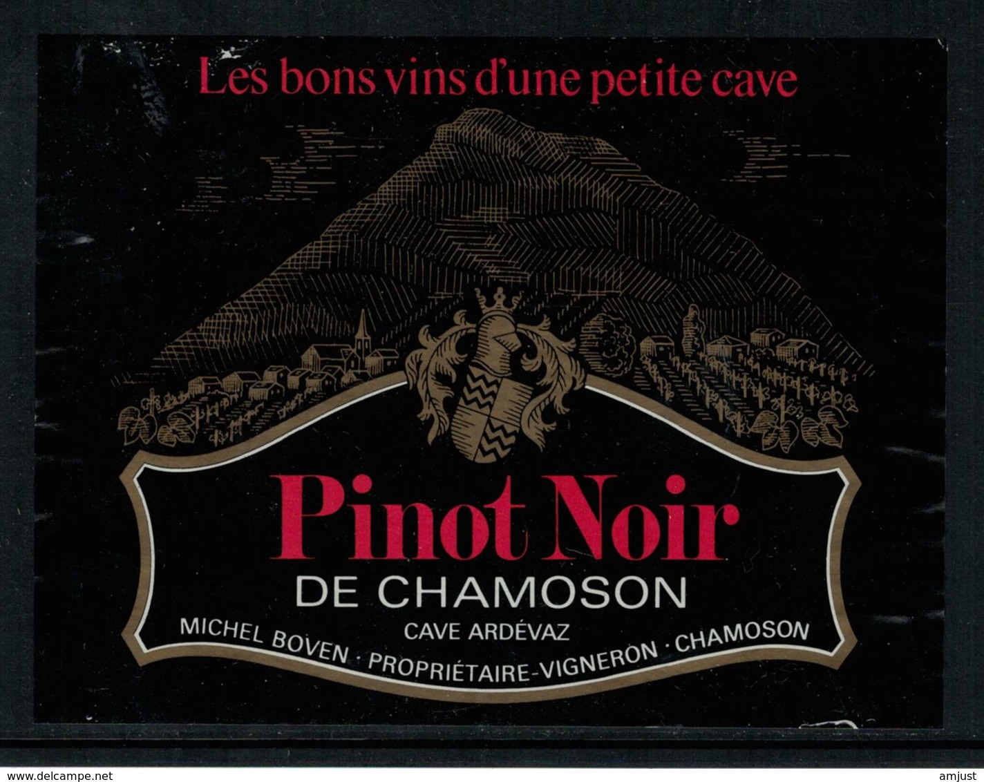 Etiquette De Vin // Pinot Noir De Chamoson, Valais, Suisse - Autres & Non Classés