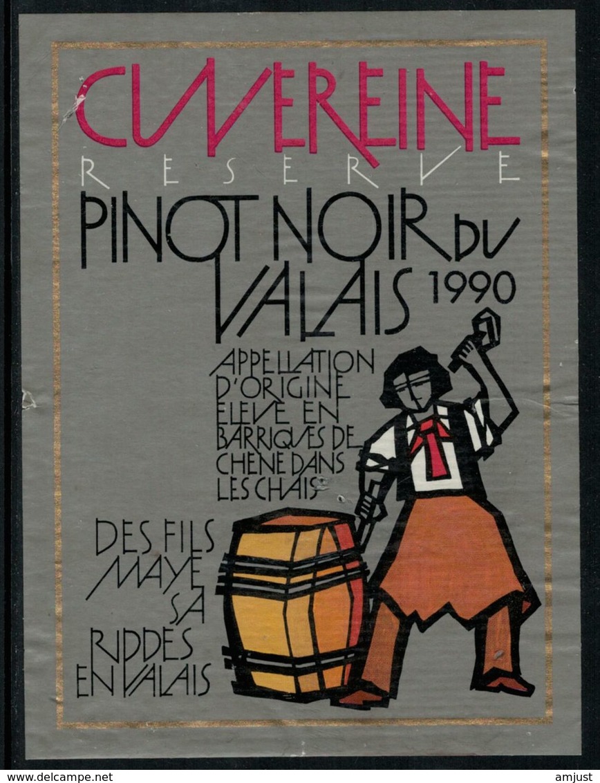 Etiquette De Vin // Pinot Noir Du Valais, Suisse - Autres & Non Classés