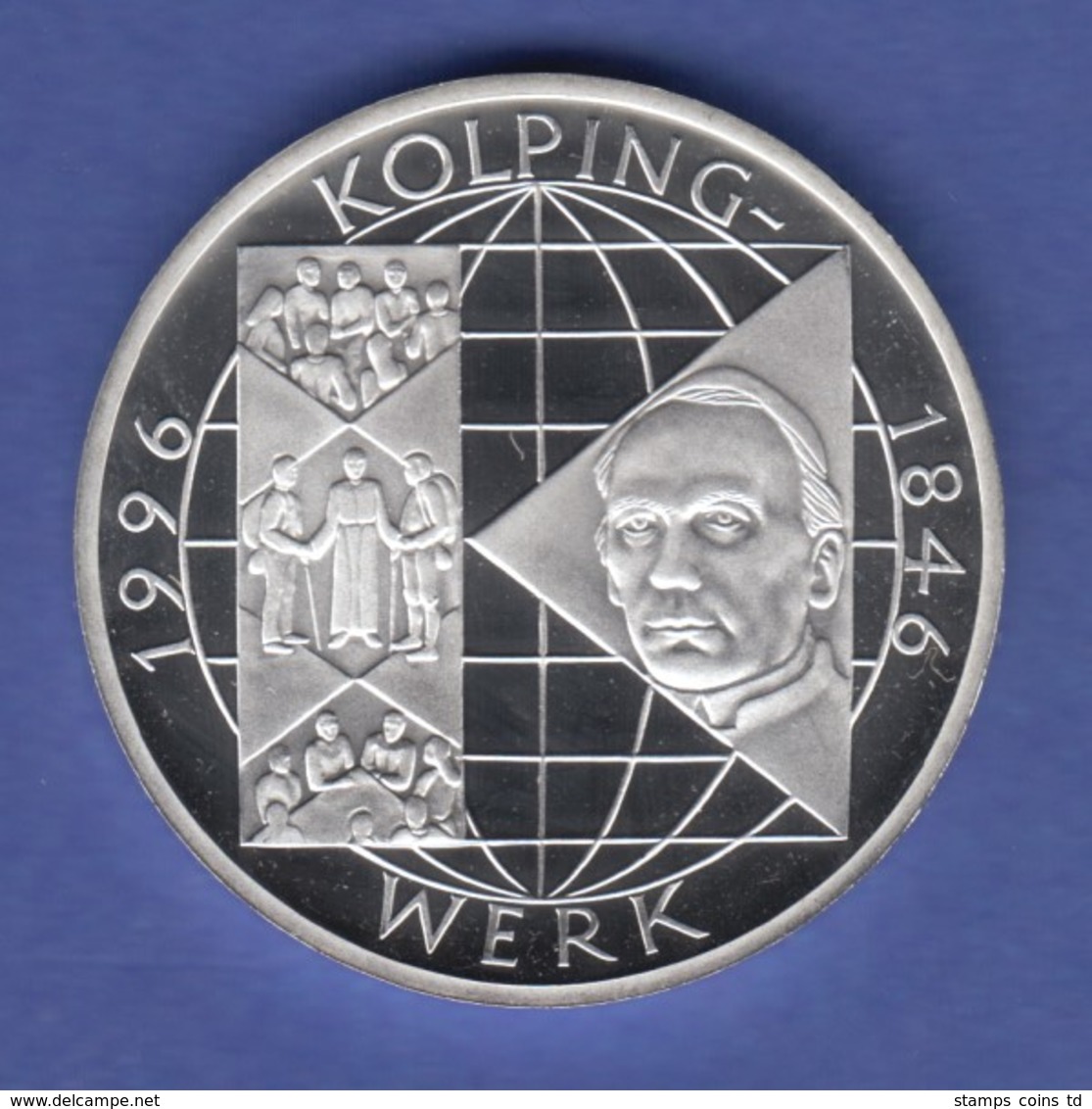 Bundesrepublik 10DM Silber-Gedenkmünze 1996  Adolf Kolping, Gesellenverein PP - Autres & Non Classés