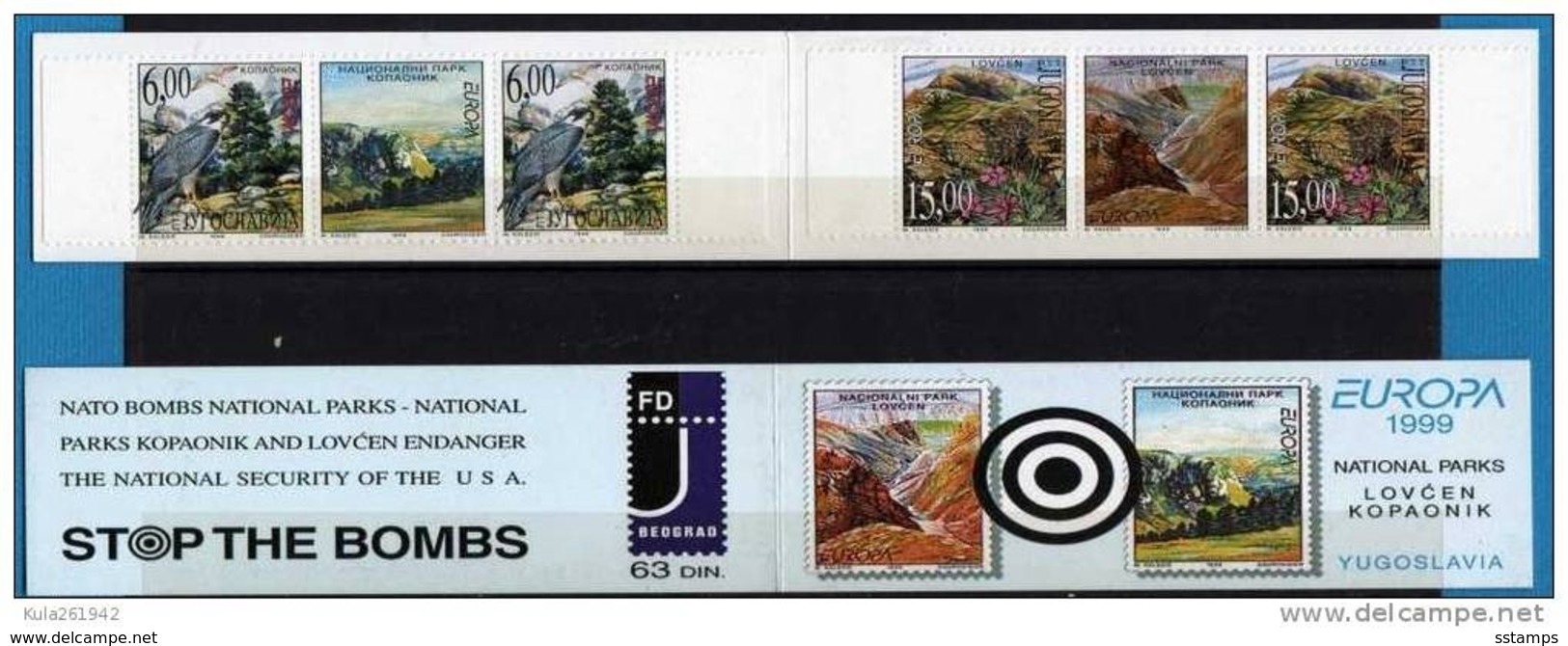 1999  2910-11  EUROPA CEPT FLORA FAUNA BIRDS JUGOSLAVIJA JUGOSLAWIEN  MNH - 1999