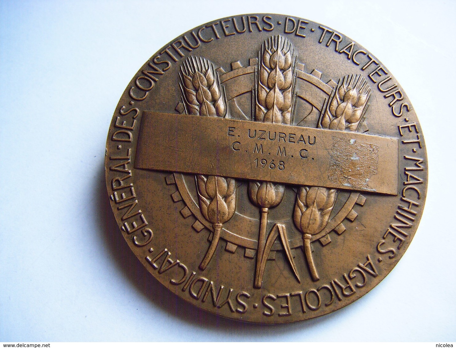 MEDAILLE P. TURIN - TRES GROSSE MEDAILLE EN BRONZE AGRICULTURE CONSTRUCTEURS DE TRACTEUR ET MACHINES AGRICOLES - Professionals / Firms