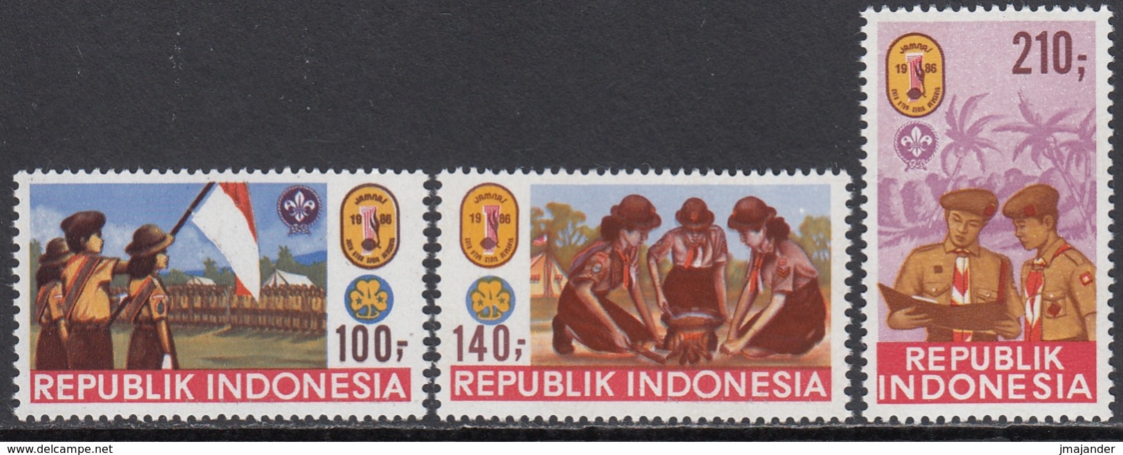 Indonesia 1986 - National Scout Jamboree, Jakarta - Mi 1201-1203 ** MNH - Indonesia