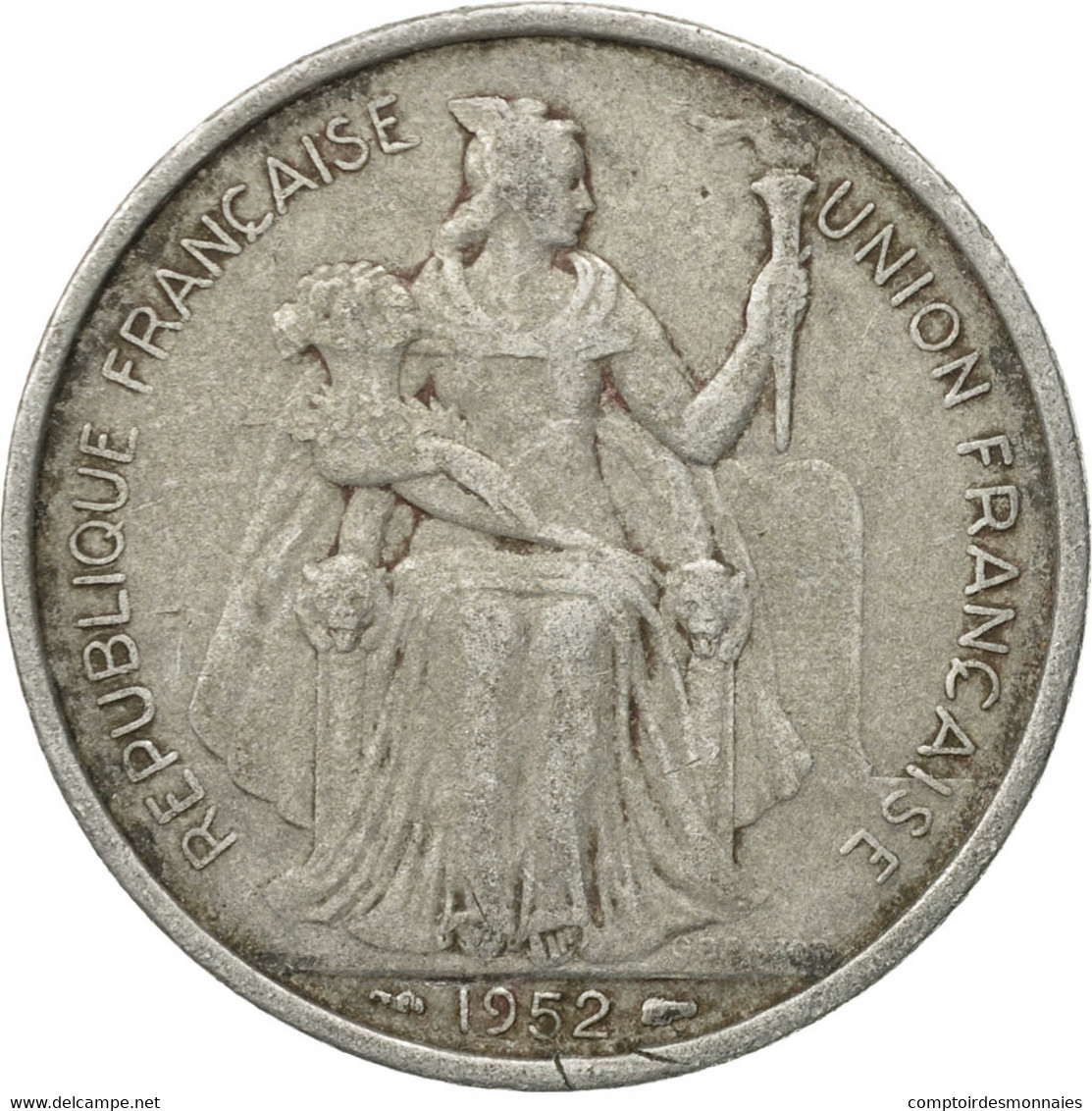 Monnaie, Nouvelle-Calédonie, 5 Francs, 1952, Paris, TB, Aluminium, KM:4 - Neu-Kaledonien