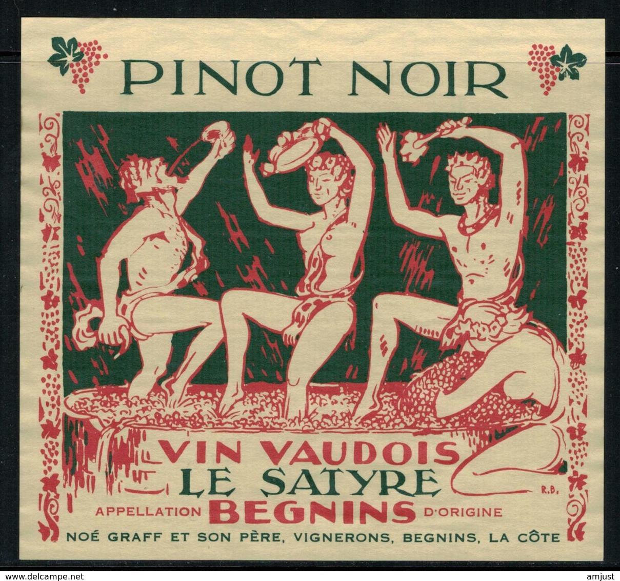 Etiquette De Vin // Pinot Noir De Begnin, Vaud, Suisse - Autres & Non Classés