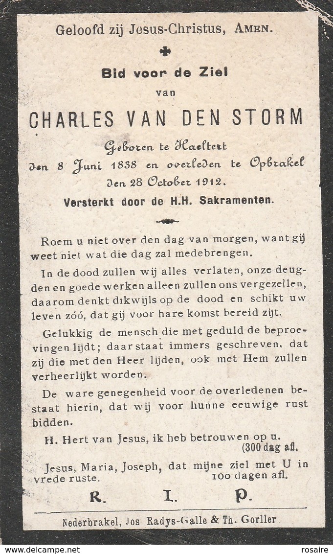 Charles Van Der Storm-haeltert-opbrakel--1912 - Imágenes Religiosas
