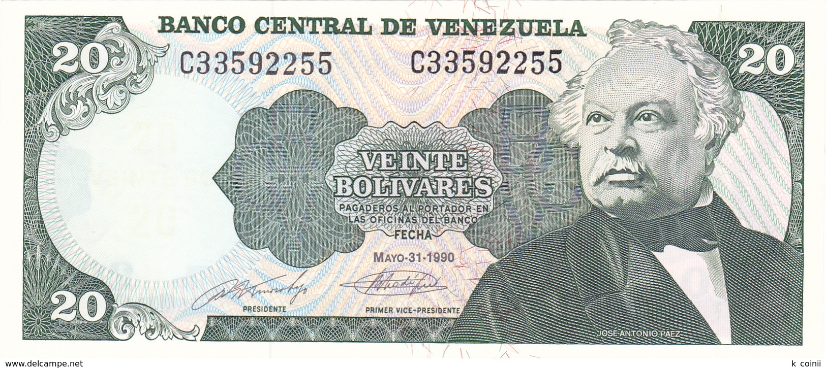Venezuela - 20 Bolivares 1990 - UNC - Venezuela
