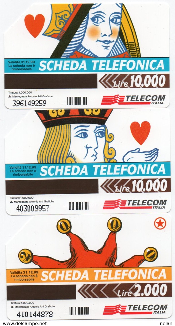 PHONE CARD-ITALIA-CARTA TELEFONICA -TELECOM-CARTE -LOTTO 3 SCHEDE - Pubbliche Figurate Ordinarie