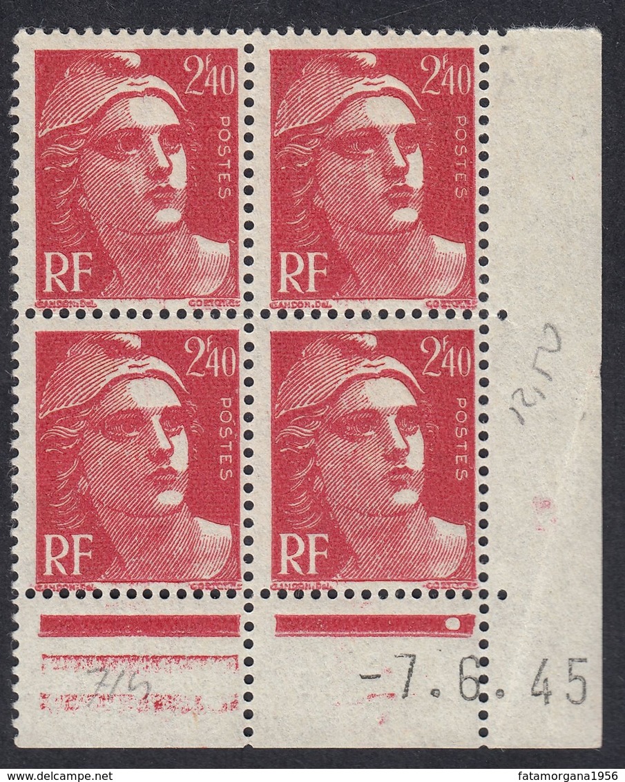 FRANCE Francia Frankreich -  1945 - Coin Daté Yvert 714, Nuovo MNH. - 1940-1949