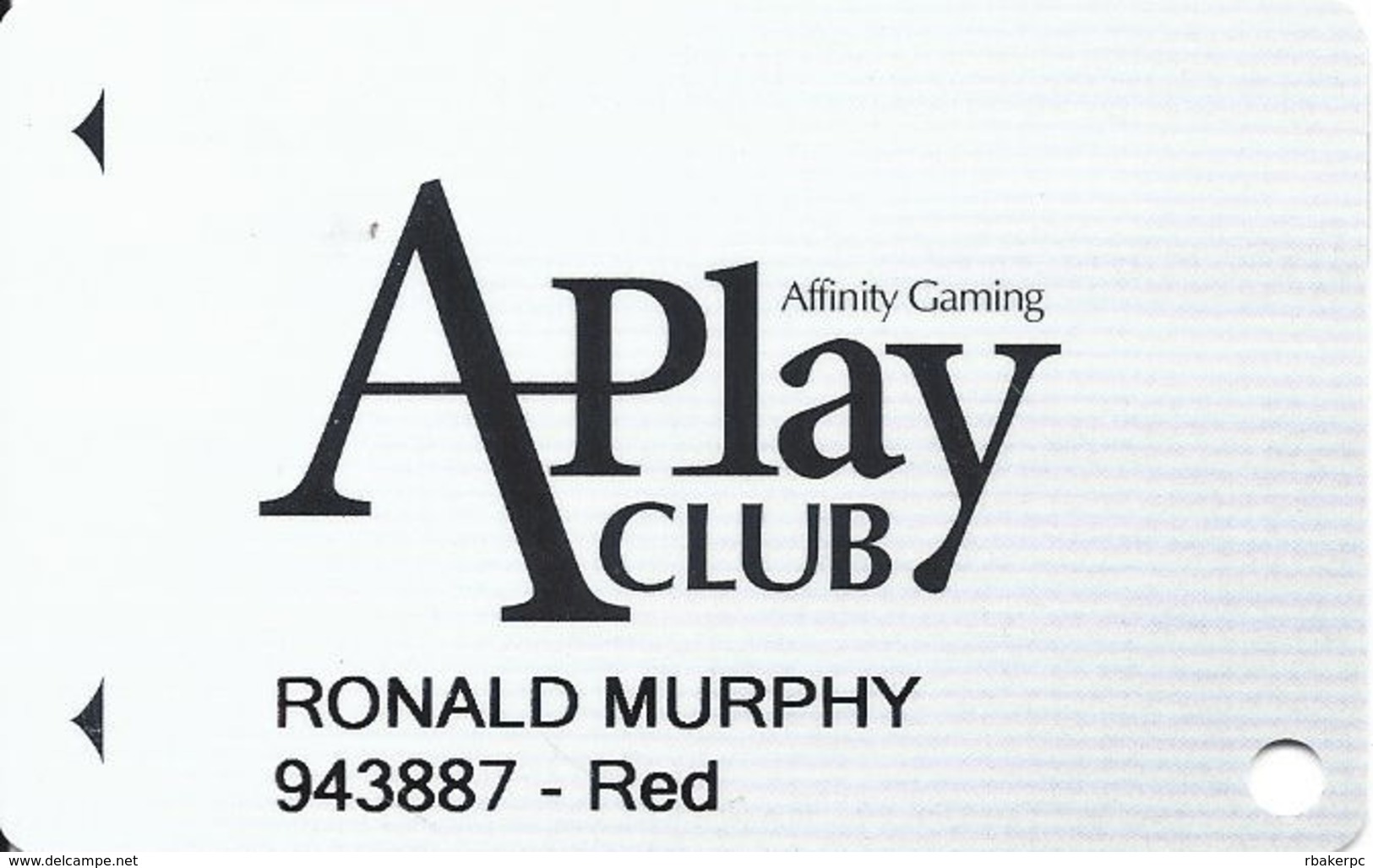 Affinity Gaming APlay Club Slot Card - Casinos In 4 States Listed On Back With Sands, Dayton & Gold Ranch - Casino Cards
