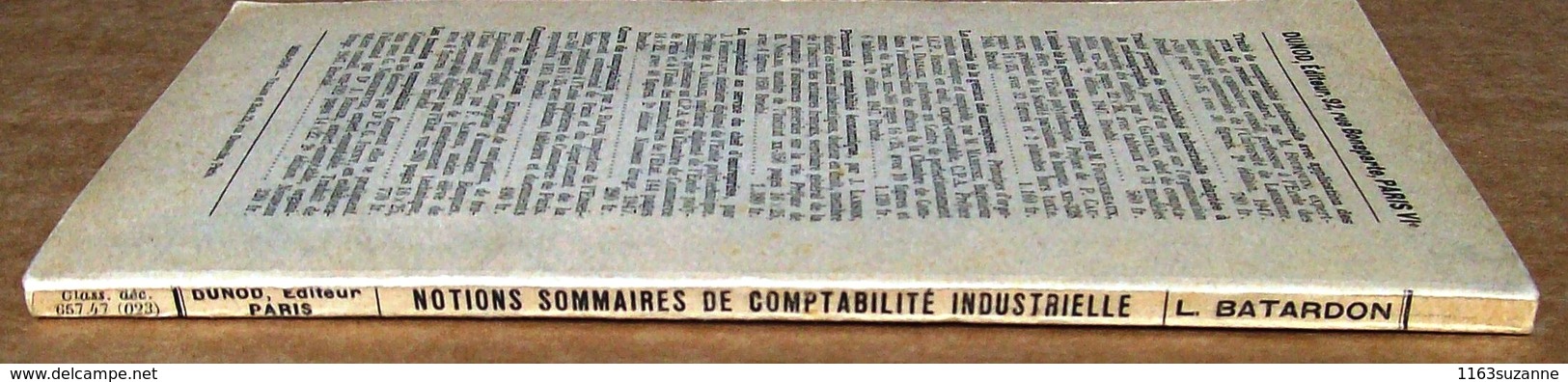 L. Batardon : Notions Sommaires De COMPTABILITE INDUSTRIELLE (Dunod, 1951) - Boekhouding & Beheer