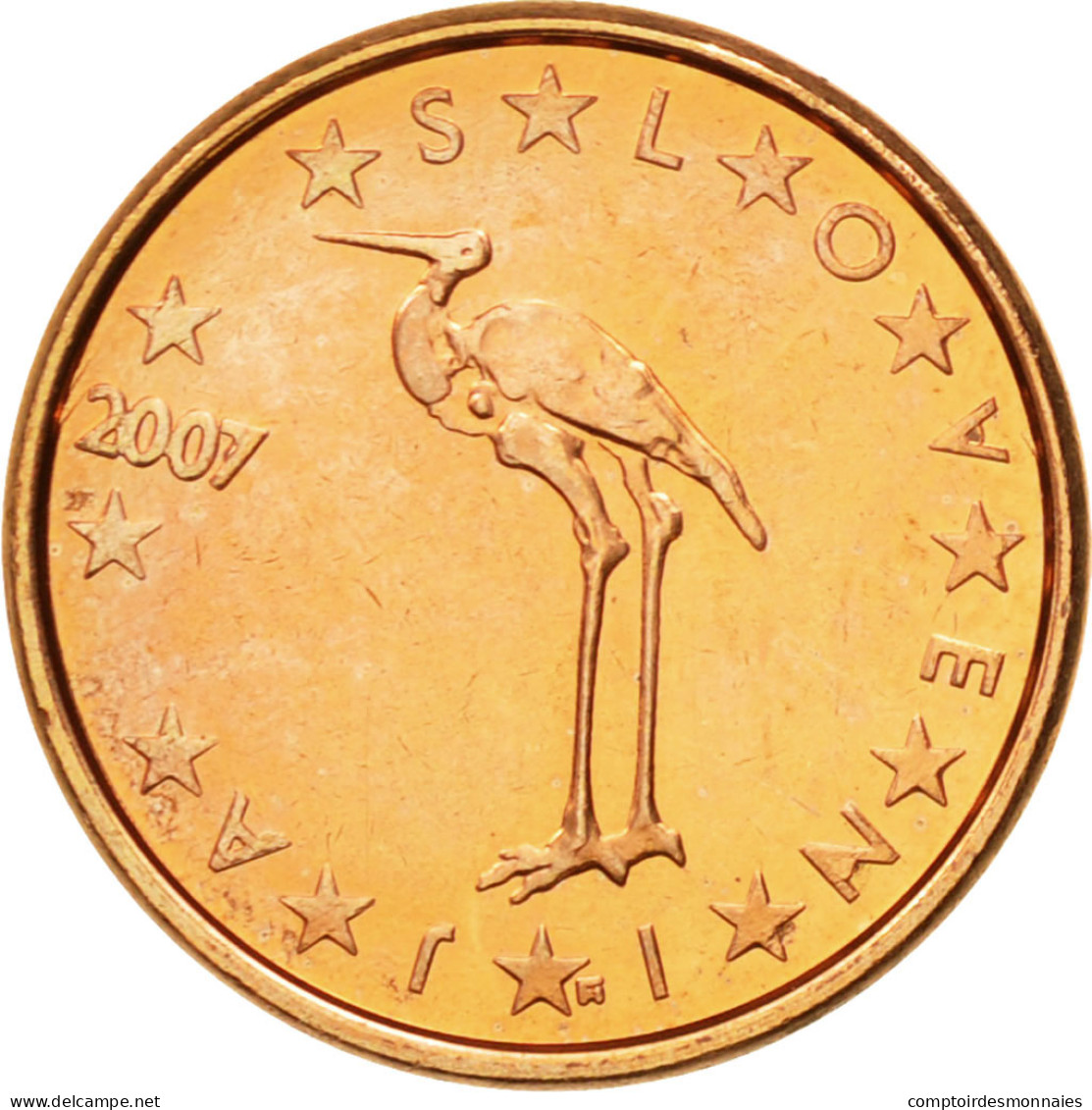 Slovénie, Euro Cent, 2007, SPL, Copper Plated Steel, KM:68 - Slovénie